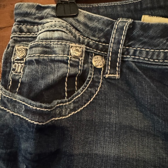 Miss Me Distressed Skinny Jeans in Blue - Picture 3 of 8